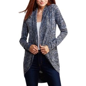 Aeropostale Open Front Cardigan Long Line Sweater Heather Blue Women’s Small S